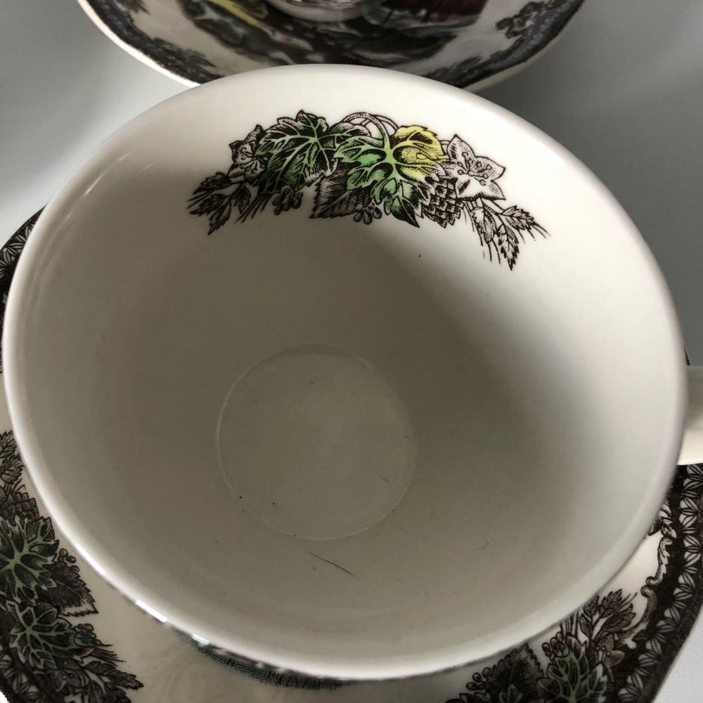 Johnson Brothers Friendly Village Ice House Tea Cup & Saucer Bundle of 3 - Picture 3 of 5